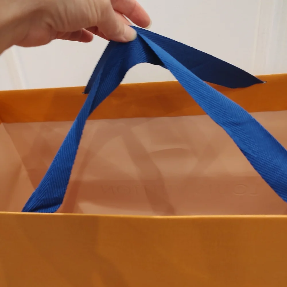 Louis Vuitton XL Shopping Gift Bag Paper Ribbon Handles Authentic Large …
